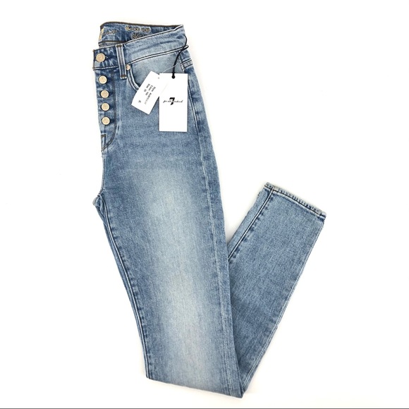 7 For All Mankind Denim - 7 For All Mankind Blue The High Waist Skinny Jeans